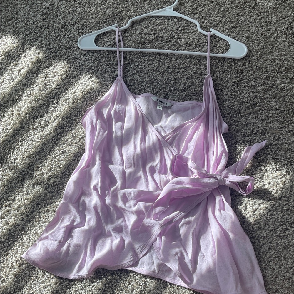 Express Lavender Wrap Tank Top